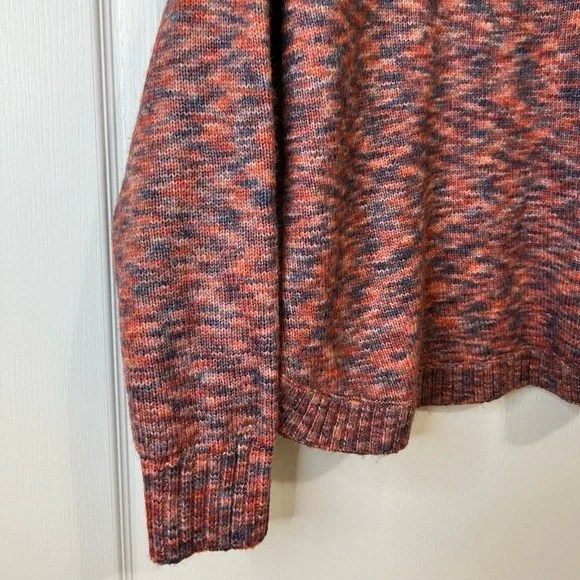 Madewell Birchmont Side-Button Pullover Sweater In Spacedye Sangria size L - Picture 9 of 11